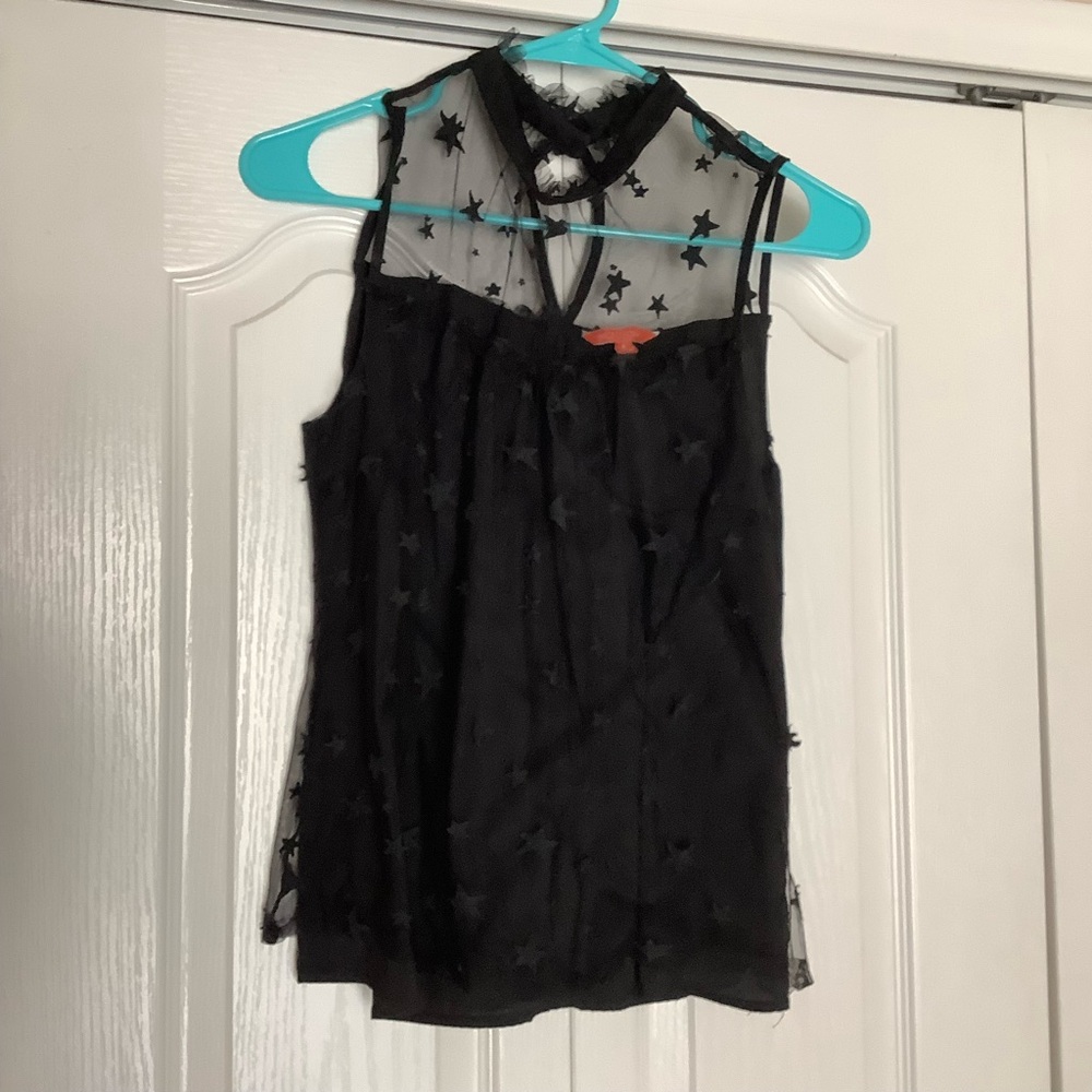 Black Star Sheer Sleeveless Top